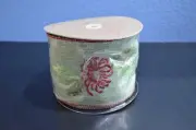 D. Stevens Vintage 4 Inch Embroidered Christmas Ribbon, 10 Yards – NEW