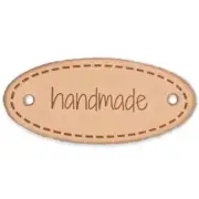 Dritz Leather Label, Oval, "Handmade"