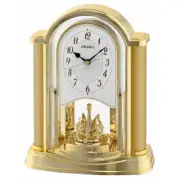 NEW Seiko Frances Anniversary Rotating Pendulum Mantel Clock, Gold, 27cm