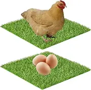 Qkbuza Chicken Nesting Box Pads - Washable Artificial Grass Carpet | Reusable Artificial Grass Carpet for Nest Floor Pet Roosting Garden Backyard Lawns
