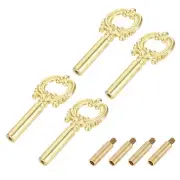 4Pcs Lamp Turn Knob On/Off Extension 51.5mm Length for Lamp Socket, Gold