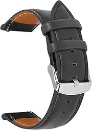 DKTR 22mm Strap Compatible with Fossil Gen 5 Carlyle HR Julianna HR Leather Wrist Band Compatible with Fossil Sport 43mm / Q Explorist HR Gen 4 Watchbands Straps (Color : Black, Size : 22mm)