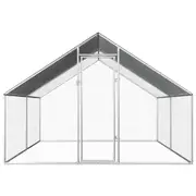Outdoor Chicken Coop Hen House Pet Cage Chicken House Run Galvanised Steel