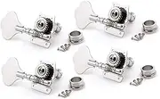 Hoement 4r Bass Guitar Machine Heads Tuners Elephant Ear Button Silver Perfect Bass Tuning Pegs