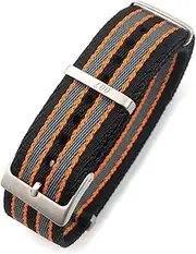 [AEMALL] 20mm 21mm Nylon NATO WatchBand Special for Omega Watch Seamaster 007 Commander James Bond Soft Canvas Fabric Strap (Color : 007 Black Orange, Size : 21mm)