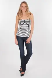 Cross Roads Stripe Peplum Singlet--SS-5258