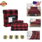 Ultra Soft Cotton Flannel Sheets California King - Red Buffalo Checkered Set
