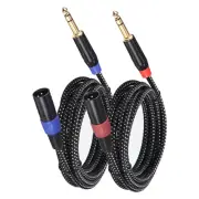 2pcs 1/4 Inch TRS to XLR Male Patch Cables 15ft 22AWG Microphone Cables