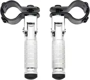 M8 Motorcycle Foot Rests Motorbike Foldable Foot Pegs Front Footpeg Rear Footpeg Electric Car Anti-Skid Rearsets Folded Footrest Bicycle 90 Degree Fixed Folding Passenger Pedal Supports (Silver)