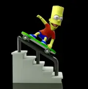 UNPAINTED Simpsons Bart Skateboard 3D Printed Model Kit 6" Tall (3-23)