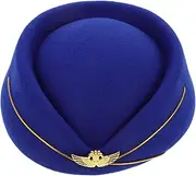 [WOFASHPURET] Elegant Women's Pill Hat Ideal for Flight Attendant Costumes Airline School Stage Performances and Band Shows Durable Wool Material