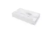 STERNHAGEN Dune Sani-Quartz Bathroom Basin - Curved Ripples - Above Counter Top - 815 x 465mm Satin White