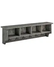 Alaterre Pomona 48in Metal and Wood Entryway Coat Hook with Storage Cubbies