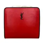 Yves Saint Laurent Bi-Color Leather Wallet for Women Vintage 4.1x3.9 inches