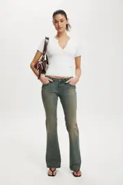 [Cotton On Women] Cotton On Women - Low Rise Bootcut Jean - Sandstorm blue 12 SANDSTORM BLUE