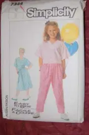 UNCUT Simplicity Pattern 1980s Girl Skirt Pants 12 7344