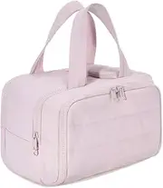 [Generic] Cureaway Travel Cosmetic Bag, 4-in-1 Puffy Multi-functional Toiletry Bag, Large Capacity Wide-open Travel Cosmetic Bag, Large Puffy Makeup Bag with Compartments and Handles, Dry-and-Wet Separation (C)