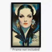 French Movie Poster - Woman Feeling Determined, Glum Crescent Earrings (Print)