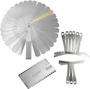 Jiayouy 11 Pieces Guitar Luthier Tool Kit Including 9pcs Understring Radius Gauge String Action Gauge Ruler 32 Blades Feeler Gauge for Guitar and Bass Setup