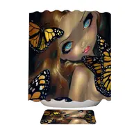 Girl Nymph with Monarchs Butterflies Shower Curtain