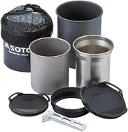SOTO SOD-521 Cooker Mug, 8-Piece Set, Lightweight, Compact, Solo, Duo, Climbing, Camping, Thermostack, Cooker Combo