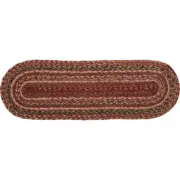 New Primitive Wine Red Green CIDER JUTE TABLE RUNNER Braided Candle Mat 24"