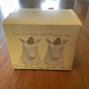 Cracker Barrel NIB Unicorn Salt and Pepper Set White And Gold