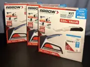 3 New ARROW Fastener T50X Stapler Kit with Stapler, Puller & 1000 Staples