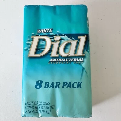 Vintage 2002 Dial Antibacterial Soap White Pack Of 8 Retro Aqua Packaging