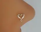 Heart nose stud infinity sterling silver tragus cartilage earring post
