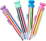 1set Portable Rotating Crayon Eight Color Pressing Crayon for Writing Pen for Household Use Creative Design for Fun Learning Activities 4pcs
