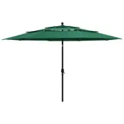 Outdoor Umbrella Tilt Crank System 3-Tier Vented Canopy Roof Patio Parasol Shade