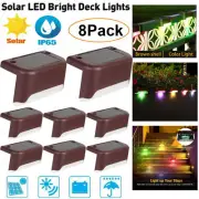 8 Solar LED Bright Deck Lights Outdoor Garden Patio Railing Decks Path Lighting