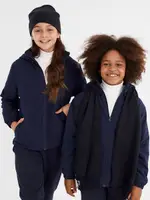School Assembly School Jacket Detachable Hood with Side Pockets, Navy Blue, Size 14