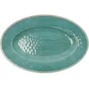 Carlisle 6402015 Grove Aqua Melamine 12in x 8in Oval Plate - 12 / CS