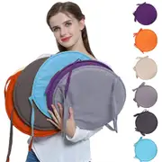 Round Plain Chair Seat Cushion Pad With Straps Tie On Chairs Indoor/Outdoor Purple Diameter 30 cm