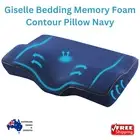 Giselle Bedding Memory Foam Contour Pillow Navy Comfort Rest Sleep Support Neck