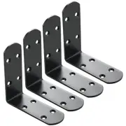 Floating Shelf Brackets4Pcs Black L Bracket Heavy Duty Stainless Steel Angle ...