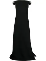 Valentino Garavani off-shoulder slit-detail dress - Black