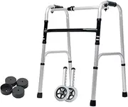 Walker Compact Folding Walker, with Wheels Plastic Handles for The Seniors Supports Lightweight Little Surprise