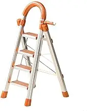 step ladder 4 Step/5 Step Ladder with Tools Holder Rack, Folding Step Stool with Convenient Handgrip for Home,Office,Kitchen, Lightweight Aluminum Step Stool with Anti-Slip Sturdy Pedal,330 lbs Capaci