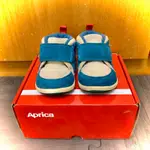 二手 日本 APRICA 愛普利卡 第一階段 寶寶機能鞋 學步鞋 13CM 附原廠鞋盒 藍綠 米色 包鞋
