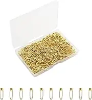 keepsweat Gold Safety Pins,Small Safety Pins for Clothes,19mm Metal Mini Saftey Pin for Tag Art Crafting Sewing Jewelry Making (120Pcs/Box)