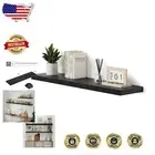 Elegant Black Wall Shelf with Hidden Brackets - Easy Install for Stylish Spaces