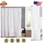 Chic White Shower Curtain 72" x 72" - Light-Filtering Floral Elegance