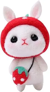 Uonlytech Wool Felting Kit DIY Plush Rabbit Doll Set Needle Felting Kit for Beginners Toys for Boys and Girls Adults Hand Craft Tool