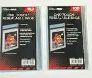 2 Packs of 100 Ultra PRO One-Touch BAGS Resealable SLEEVES for Card Holders
