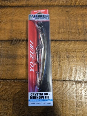 Yo-Zuri Fishing Lure F1146SBR Crystal 3D Minnow 4 3/8" 1/2 oz Silver Bronze