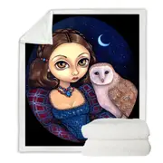 Night Sky Barn Owl Princess Throw Blanket