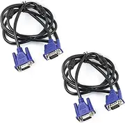 jujinglobal 2pcs for VGA to VGA Video Cable 4.4FT (1.35 Meters) Extension Adapter Socket for PC Monitor Computer Screen Port Projector